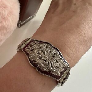 Ornate Silver Dragon Cuff